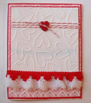 Hearts and Lace<br>Homemade Valentine Card