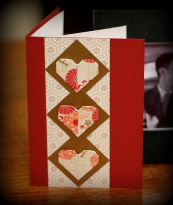 Make Your Own Valentine Card with Origami Hearts
