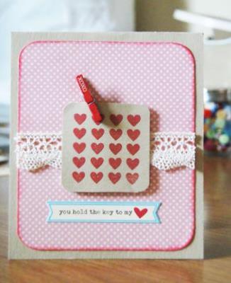 You hold the key to my heart<br>Homemade Valentine Card