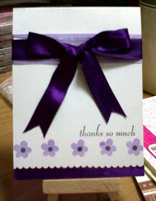 Purple Homemade Thank You Card