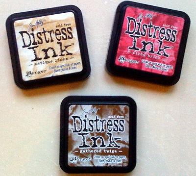 Ranger Distress Inks (Antique Linen, Fired Brick & Gathered Twigs)