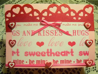 Hugs and Kisses<br>Homemade Valentine Card