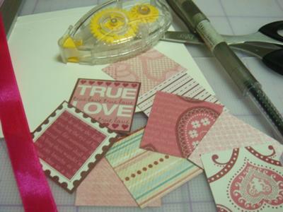 patchwork of love card materials
