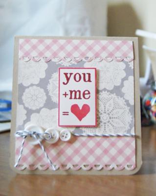 You + Me = Love<br>Homemade Valentine Card